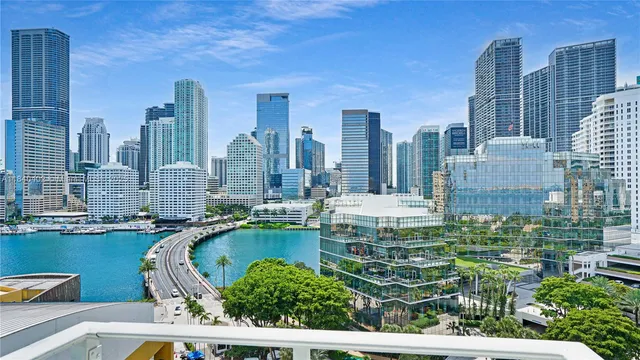 a view of a city with tall buildings