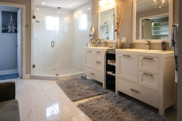 a kitchen with granite countertop a sink and cabinets