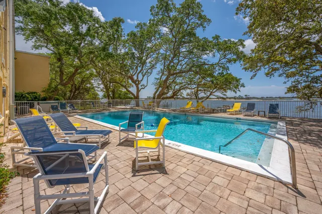 a view of a terrace with sitting area