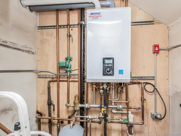 a view of a balcony with table and chairs