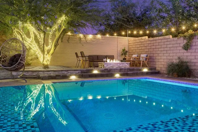 a view of a golf course with a house