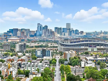 a view of a city that has tall buildings