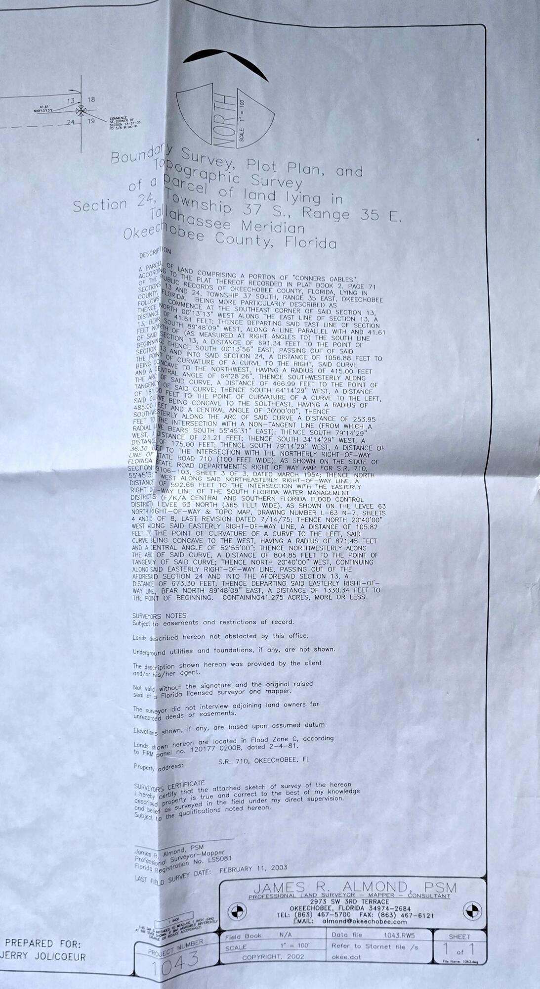 4567 Highway 710 Okeechobee, FL 34974 - Photo 51 of 51 Boundry Survey