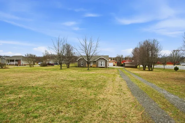 a yellow house in middle of forest