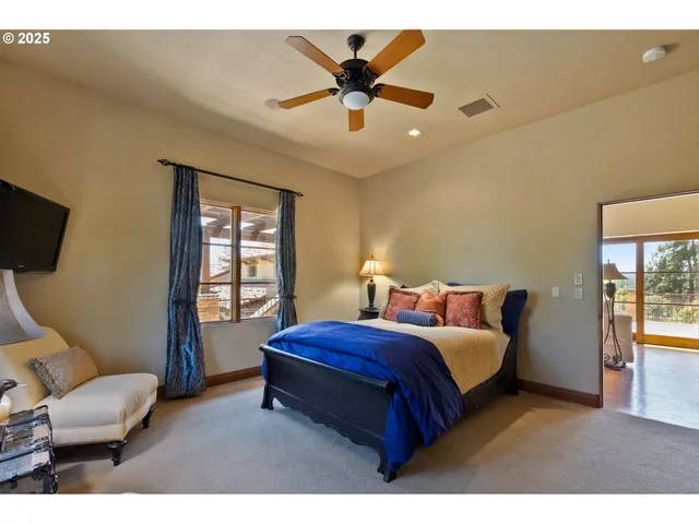 a living room with a large window