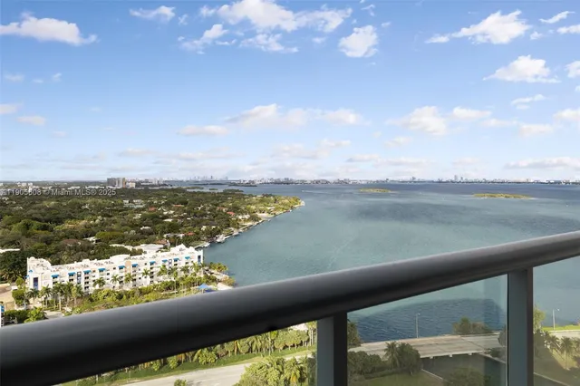 a view of ocean from a balcony