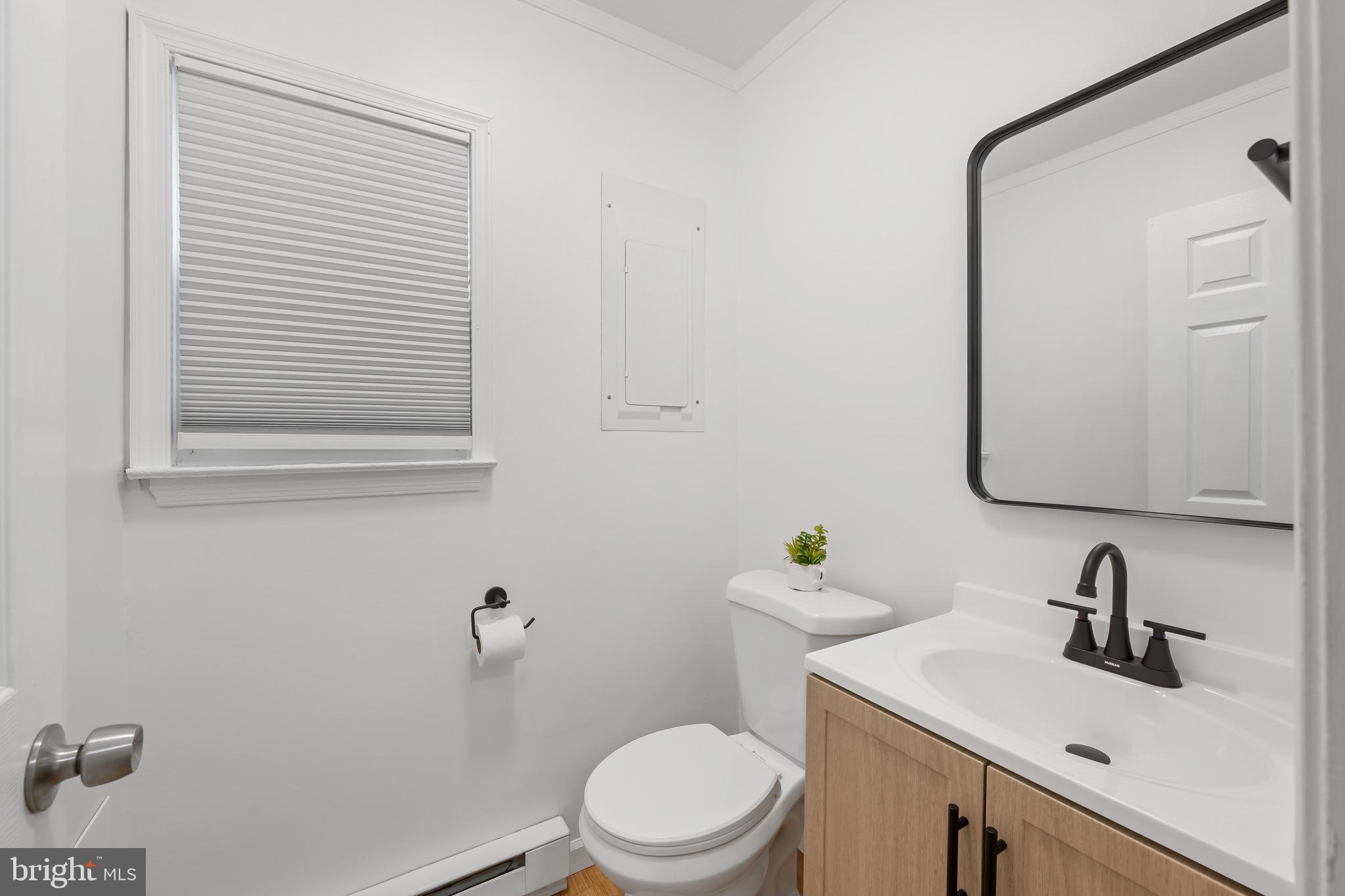 163 East 2nd Street Alburtis, PA 18011 - Photo 13 of 30 a bathroom with a sink a toilet and mirror