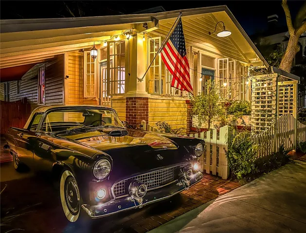 a car parked in front of a house