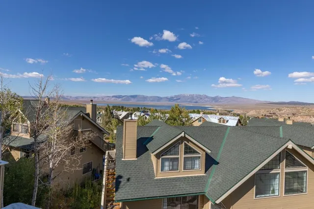 a view of a houses with a city