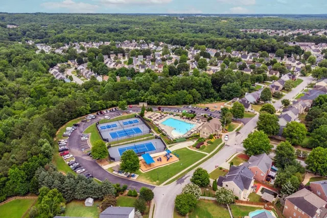 an aerial view of a city