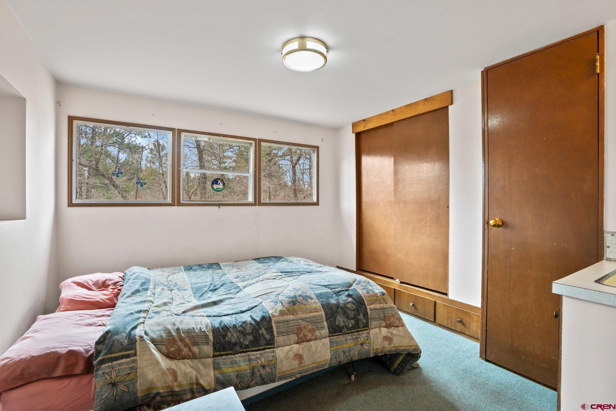 1129 Meadow Road Durango, CO 81303 - Photo 23 of 42 a bedroom with a large bed and a window