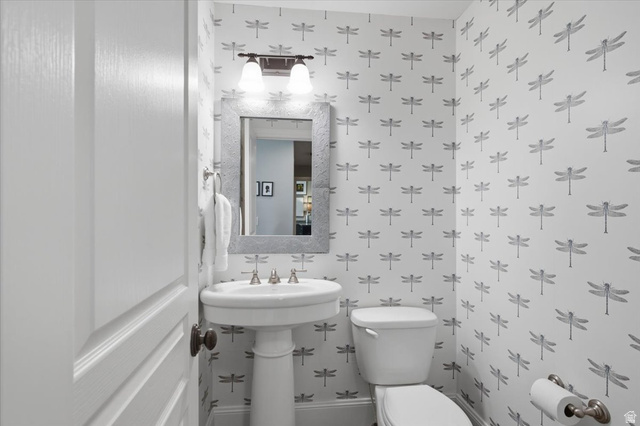 1257 Rigby Road Kaysville, UT 84037 - Photo 23 of 55 Pedestal sink with polished chrome faucet and coordinating towel ring