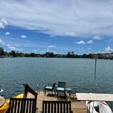 a view of a lake from a balcony