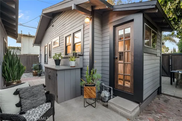 a house view with a seating space