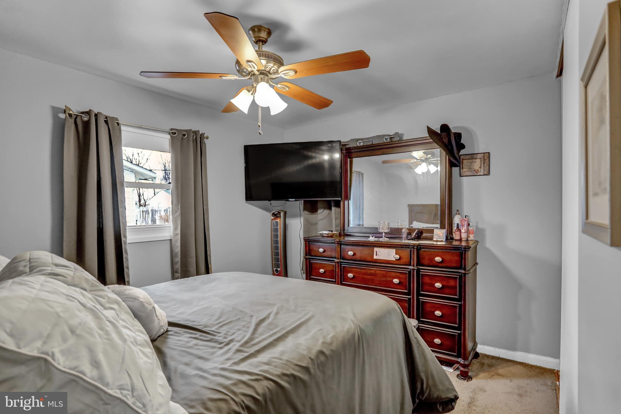 5 Oakmere Road Owings Mills, MD 21117 - Photo 12 of 30 Carpet over wood floors & ceiling fan