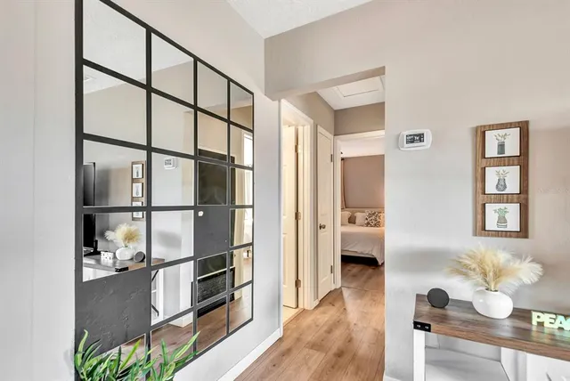 a living room with furniture