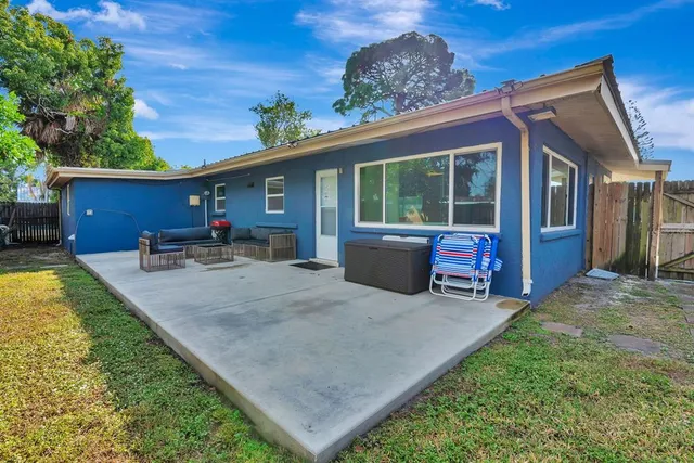 a view of a house with patio