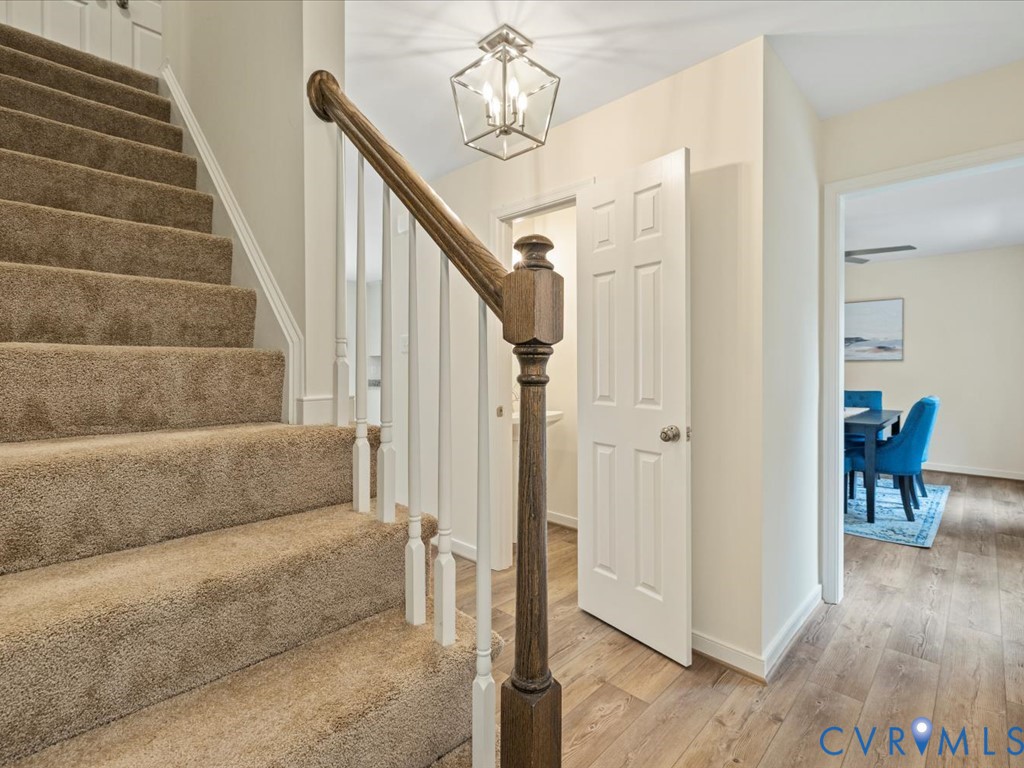 160 Ashburn Road Cumberland, VA 23040 - Photo 30 of 45 a view of front door with hallway and stairs