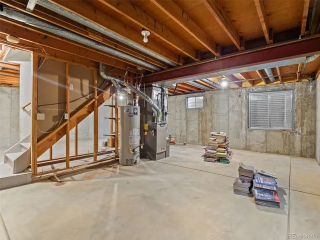 a view of an empty room with windows