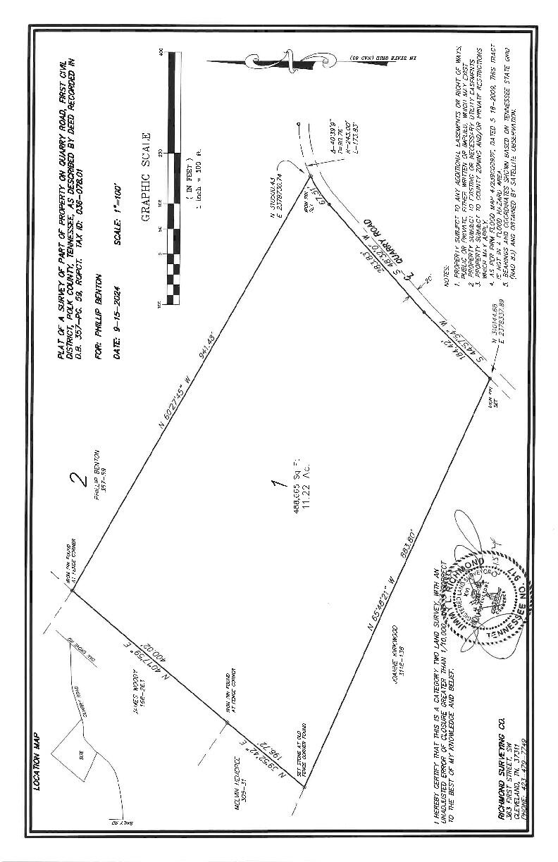 Lot 1 Quarry Road Benton, TN 37307 - Photo 2 of 13 Lot 1 survey