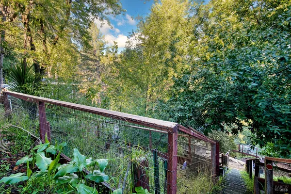 a view of a balcony with an outdoor space