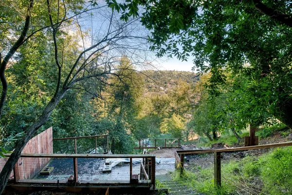 a view of a backyard