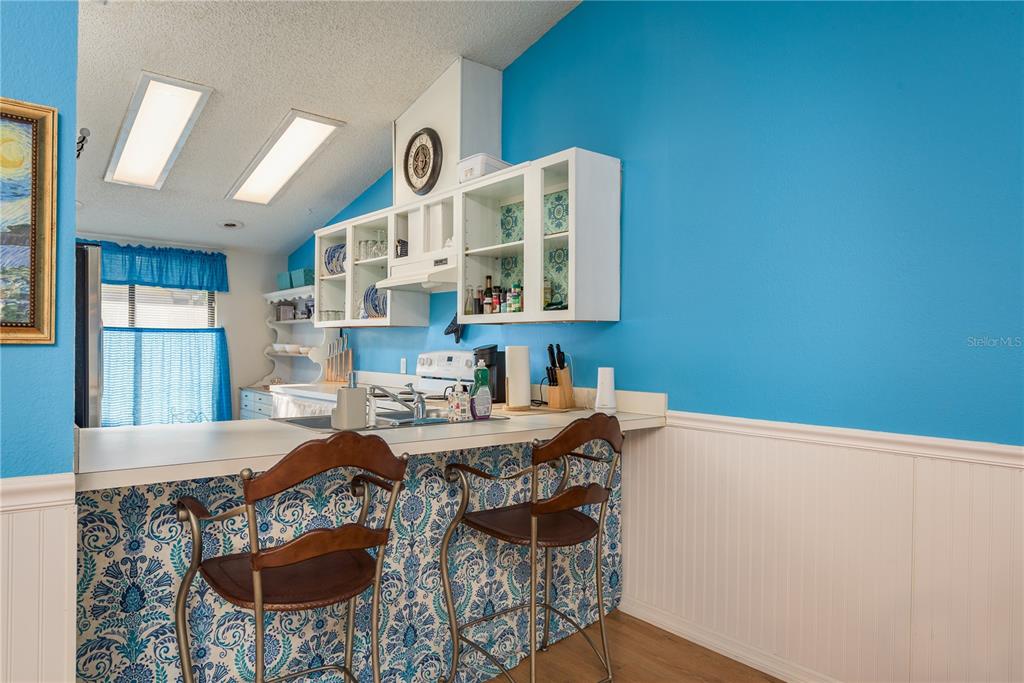 102 Anclote Road Tarpon Springs, FL 34689 - Photo 15 of 42 a view of a kitchen area with furniture and wooden floor