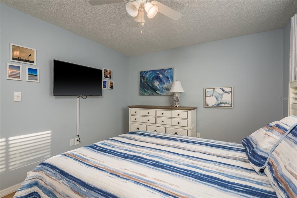 102 Anclote Road Tarpon Springs, FL 34689 - Photo 24 of 42 a bedroom with a bed and a flat screen tv