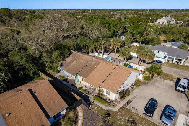 an aerial view of residential building with outdoor space