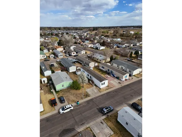 an aerial view of a highlighted house