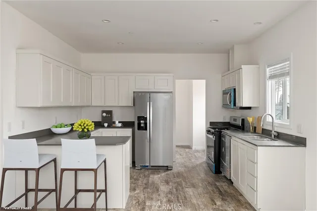 an empty room with closet area