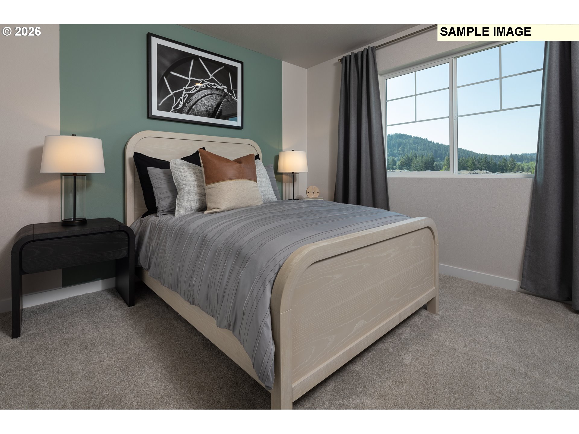 3636 Southwest 37th Street Gresham, OR 97080 - Photo 11 of 14 a bedroom with a bed and a lamp on table