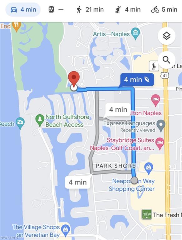 600 Neapolitan Way, Unit 449 Naples, FL 34103 - Photo 43 of 44 Location Map. Detailing the property's geographical position and travel times to various points of interest