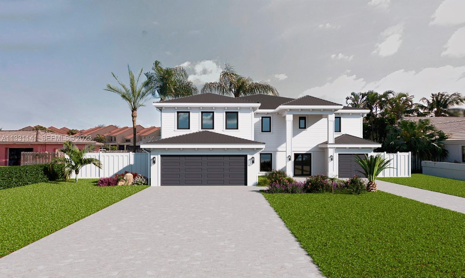 2400 Edward Road Palm Beach Gardens, FL 33410 - Photo 49 of 49 a front view of a house with a yard and potted plants