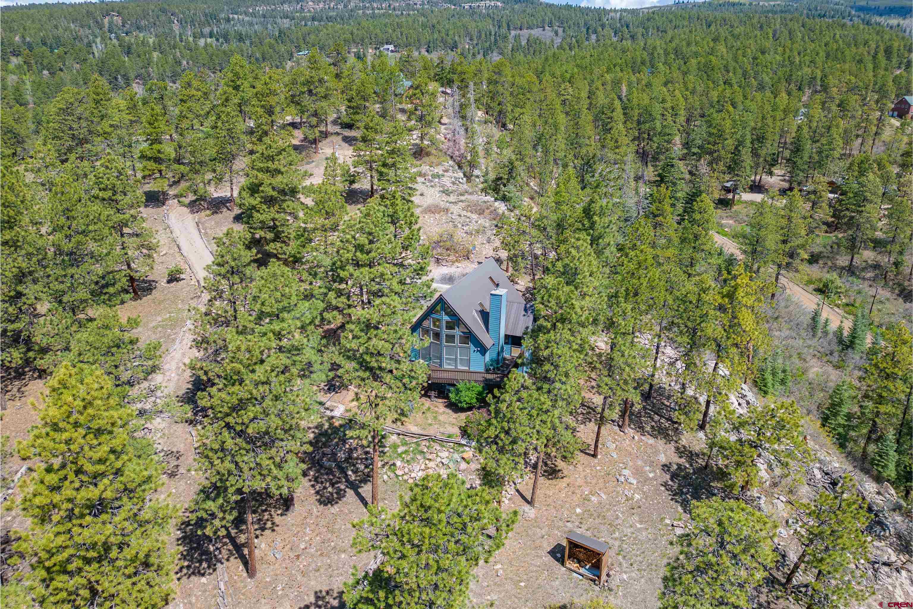 177 Spur Lane Durango, CO 81301 - Photo 25 of 34 an aerial view of a house with a yard