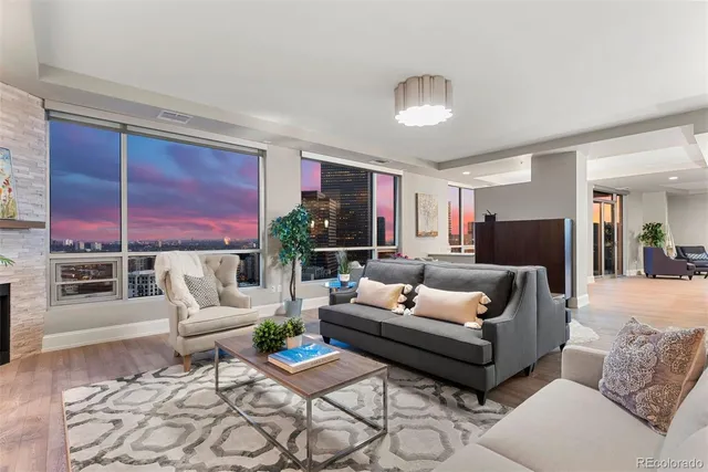 a living room with furniture and a couch