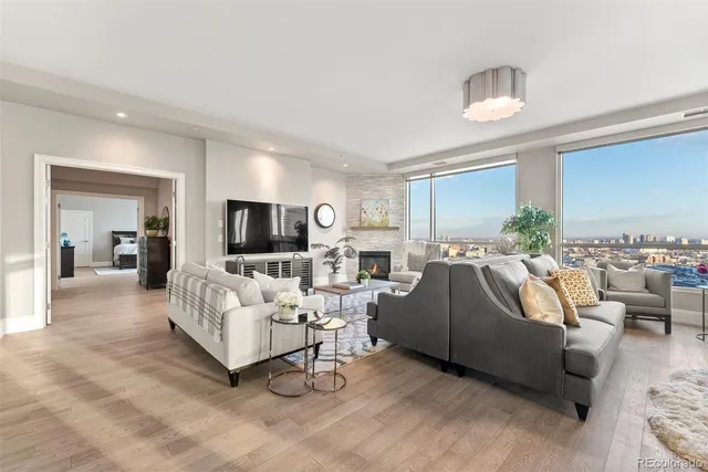 a living room with furniture