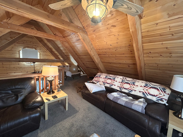 19075 West Honesty Cove Duchesne, UT 84021 - Photo 18 of 44 Vaulted wood-paneled ceilings with exposed wood beams