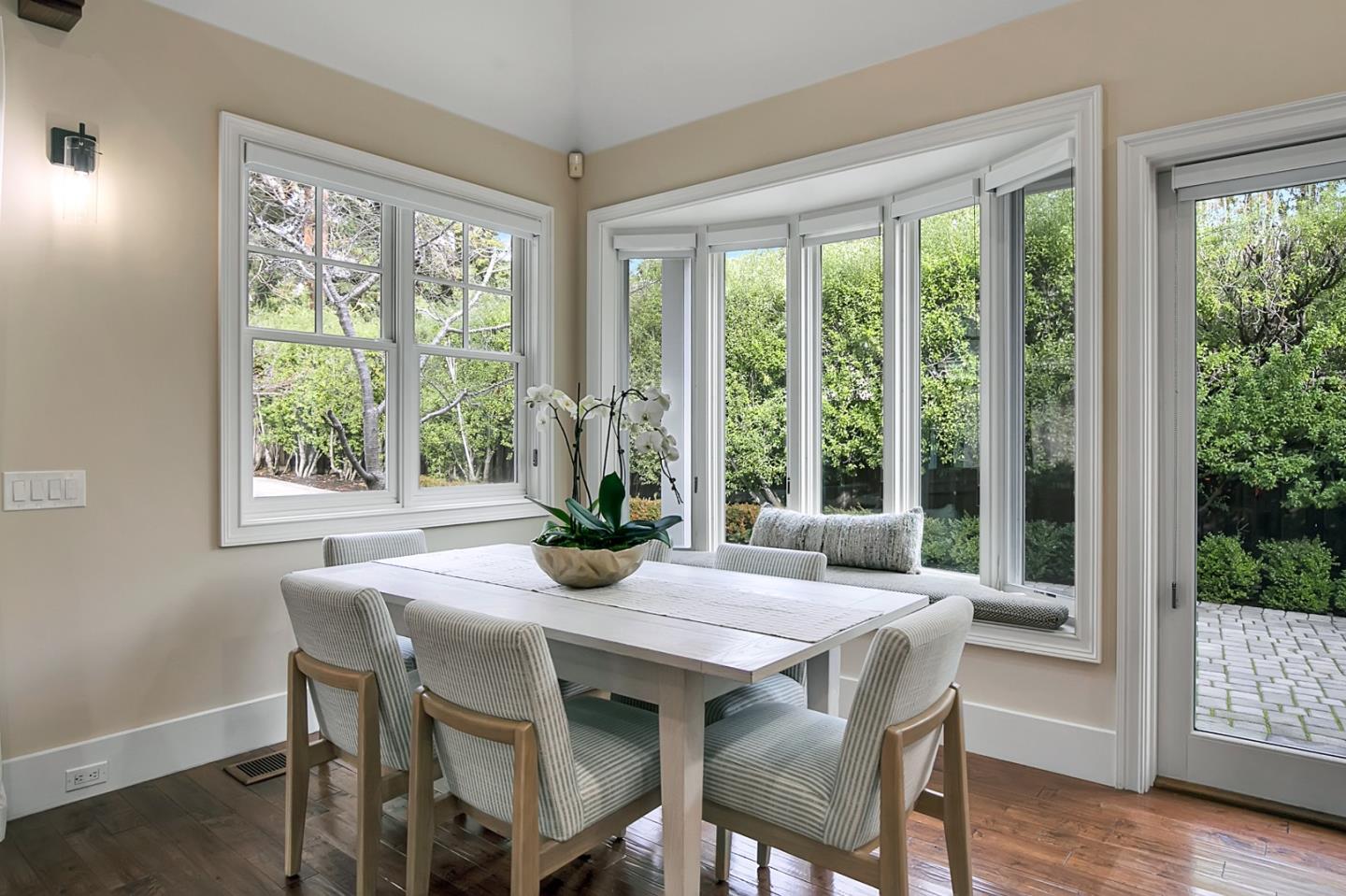 65 Maple Avenue Atherton, CA 94027 - Photo 18 of 45 a dining room with furniture and wooden floor