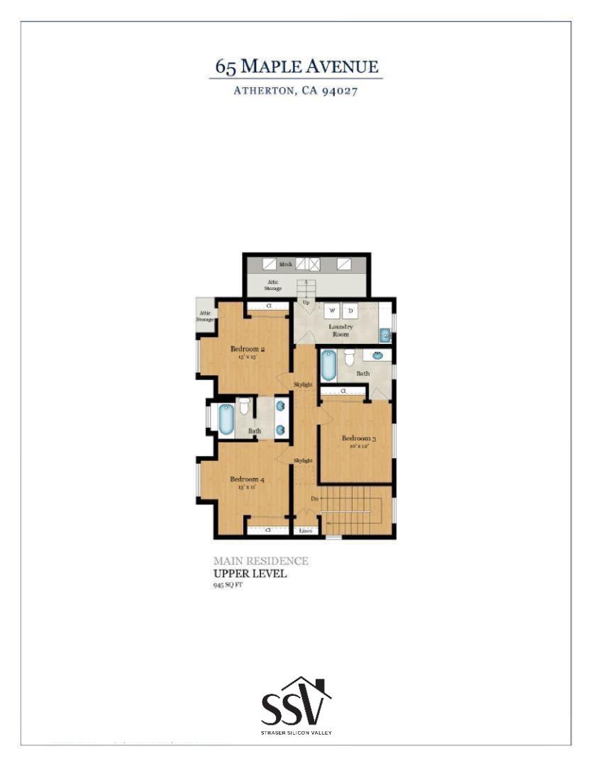 65 Maple Avenue Atherton, CA 94027 - Photo 44 of 45 a black and white photo of a floor plan