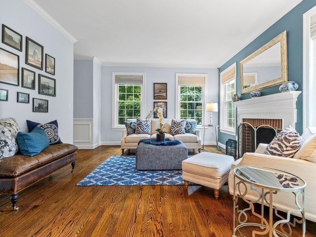 34 Upwey Road Wellesley, MA 02481 - Photo 3 of 19 a living room with furniture fireplace and a large window