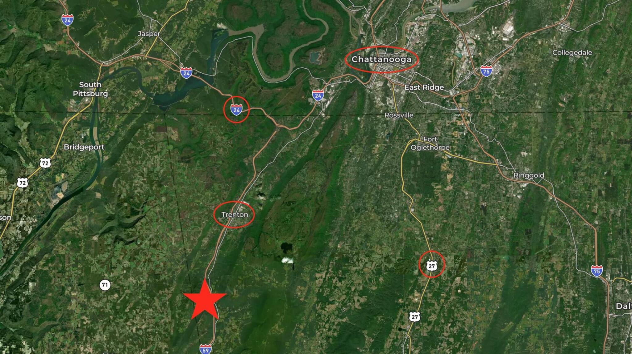 20-acres Deer Head Cove Road Rising Fawn, GA 30738 - Photo 20 of 21 Proximity Map