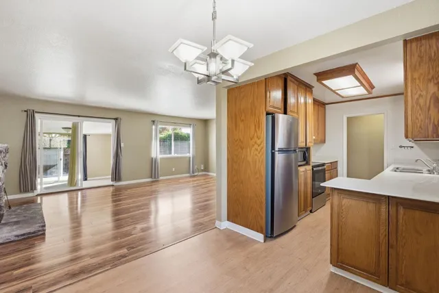 a view interior of the house and kitchen view
