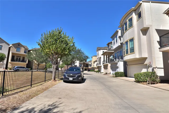 a view of a building with a street