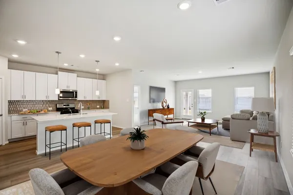 a view of kitchen with breakfast area