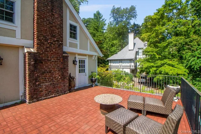 a view of a patio with a chairs in a patio