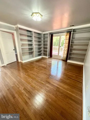 a view of small space with racks on the wall