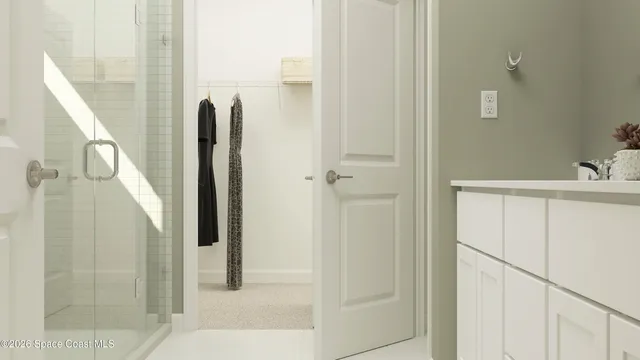 a bathroom with a shower