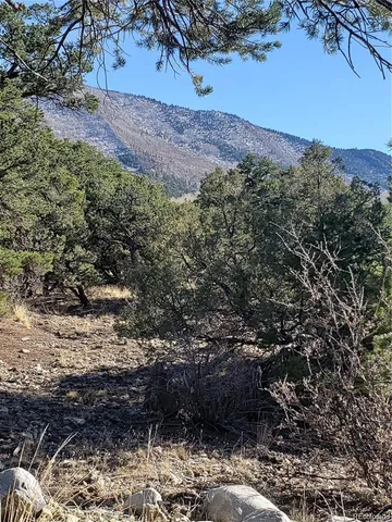 a view of a yard with mountain view