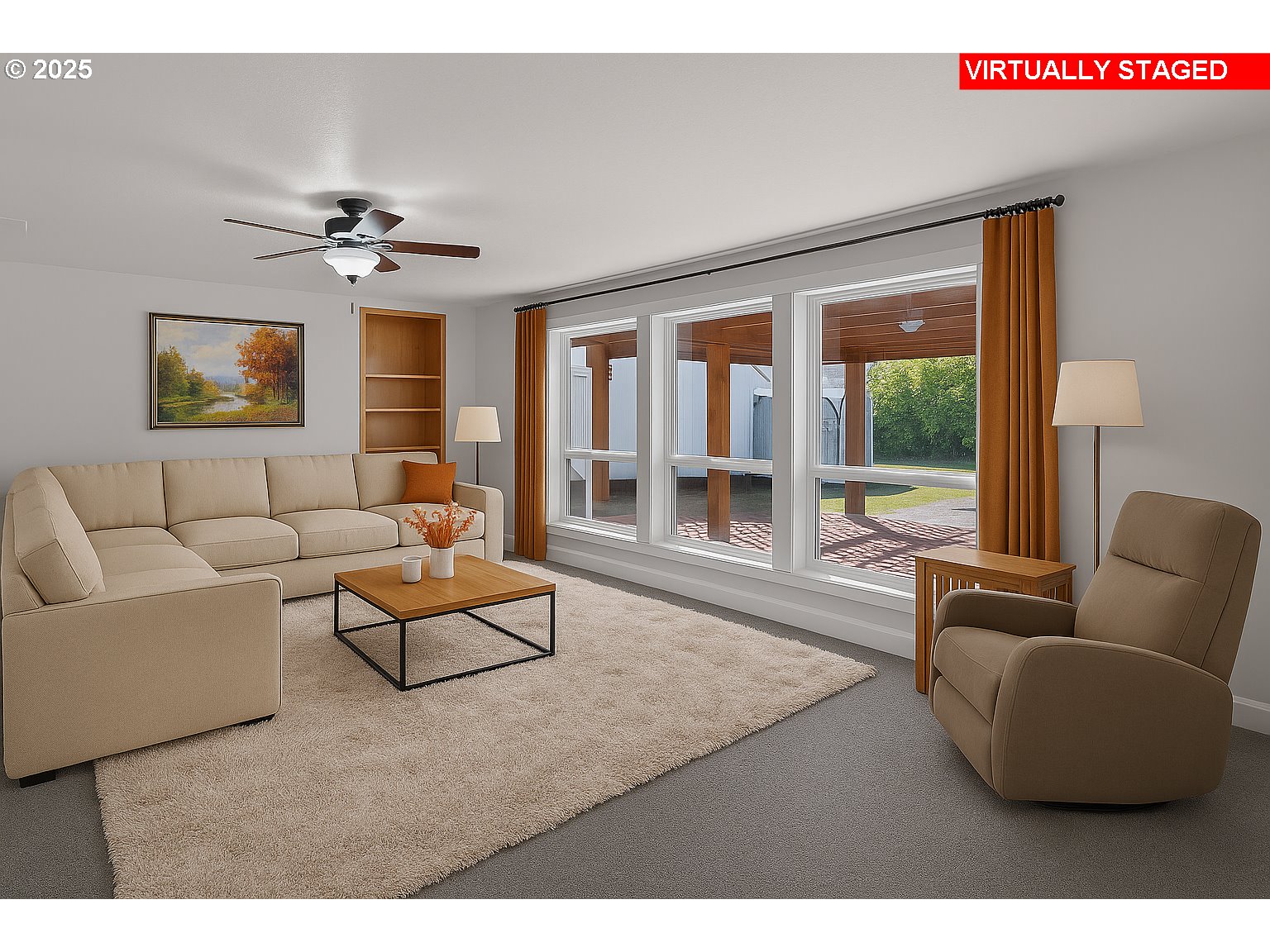 2310 Northwest Gale Street Albany, OR 97321 - Photo 12 of 48 a living room with furniture and a floor to ceiling window